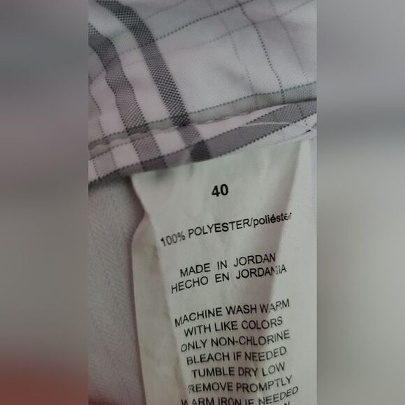 PGA Tour White And Gray Plaid Shorts 100% Polyester Size 40 - Picture 7 of 7